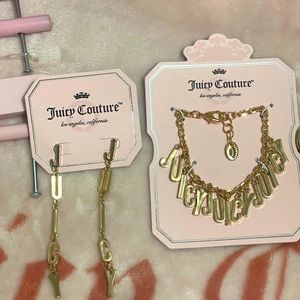 Juicy Culture Gold plated earrings & bracelet set